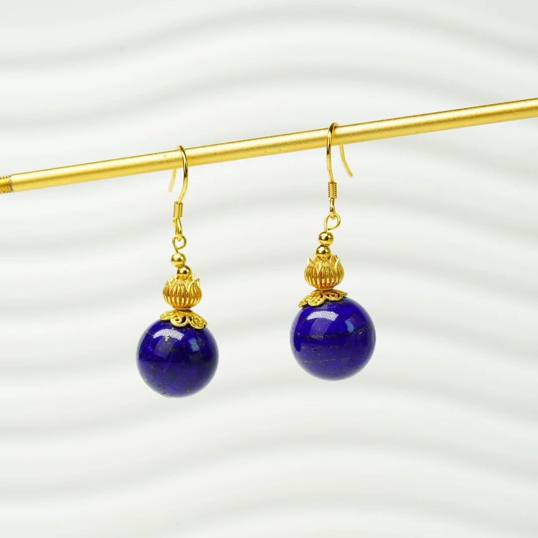 【小北好物】S925银青金石耳钩约11mm+【多样性发一件】-17QL01X1376