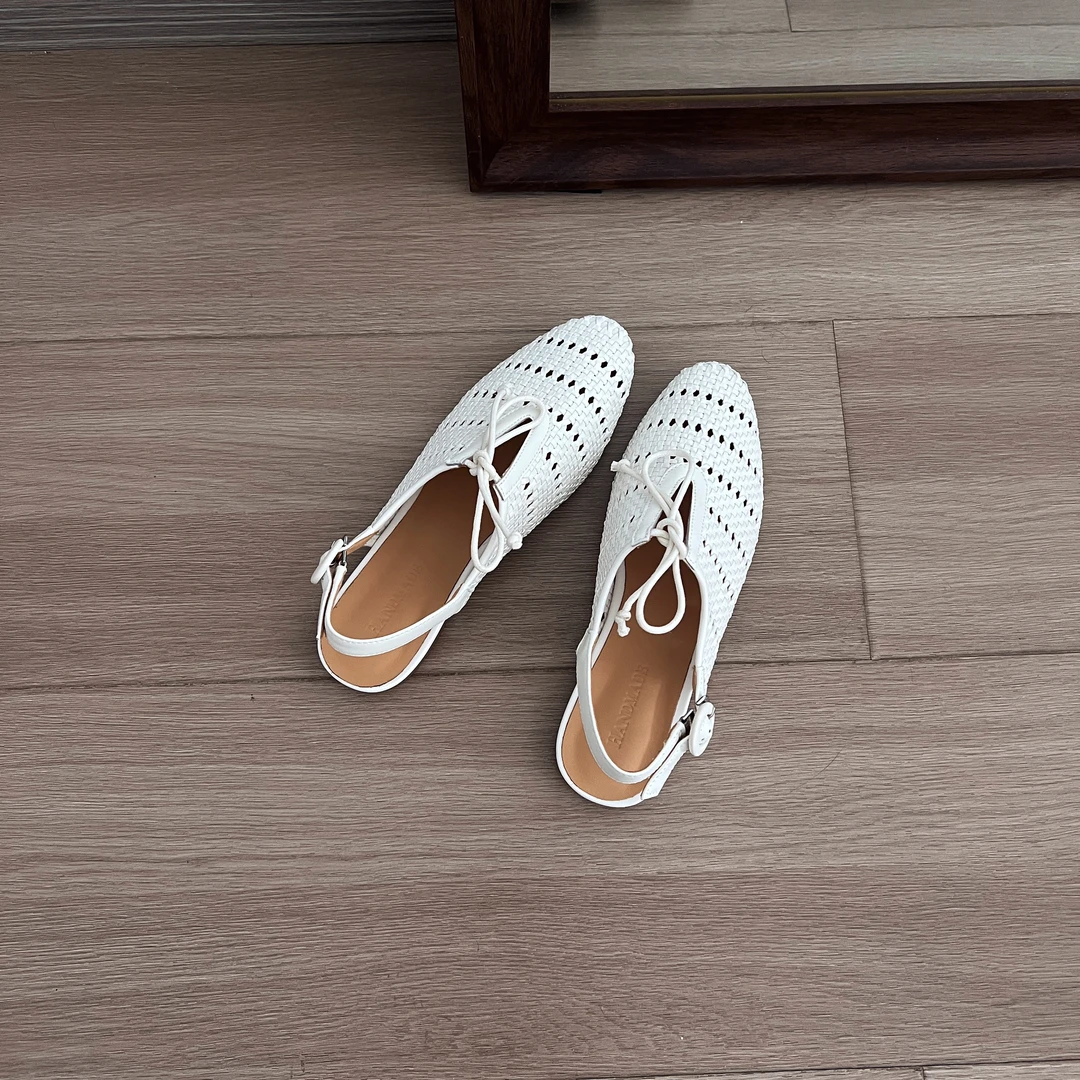 南十二巷·百搭小众鞋子法式简约女编织包头凉鞋夏季新款