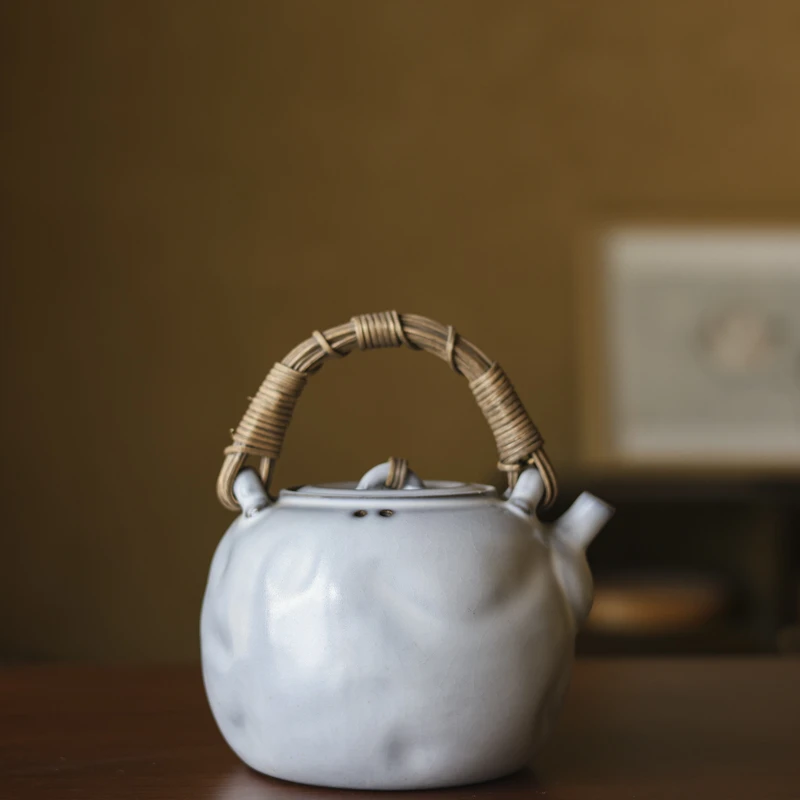 【非遗甄选】梵山堂- 苏打釉老岩泥 听云壶 煮水壶（W0017）