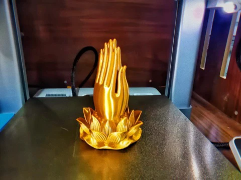 莲花观音手摆件-寓意福寿绵延  3D 打印 公司家居摆件 高度：118mm