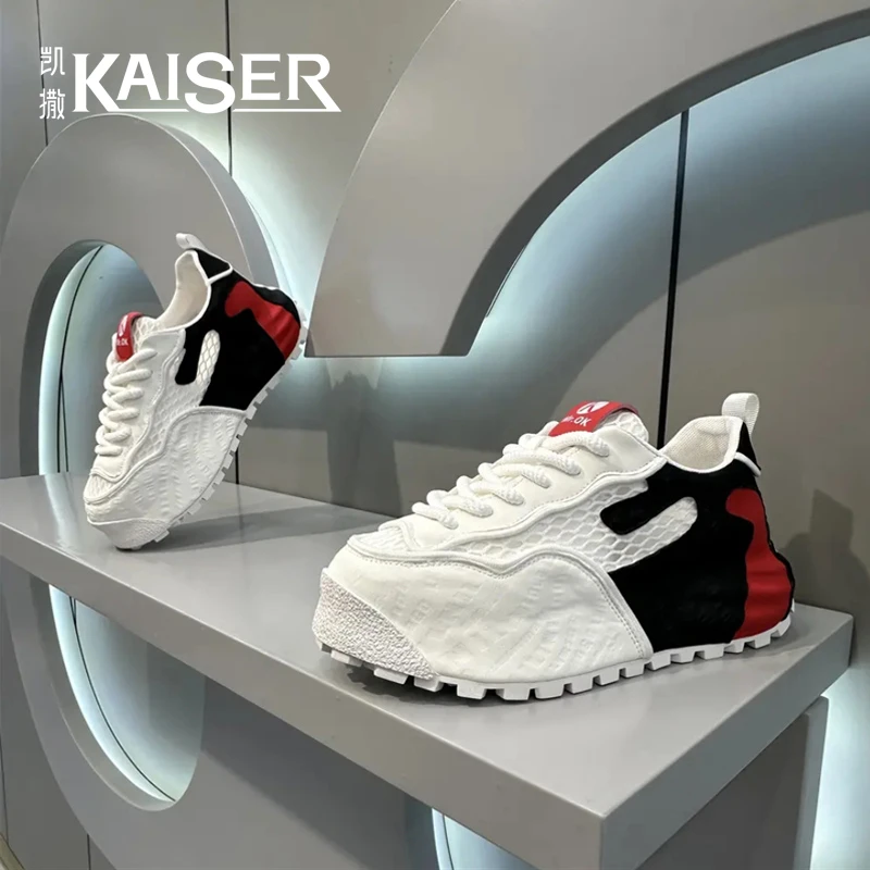 KAISER/凯撒·男鞋冬季新款时尚百搭休闲网面鞋男士厚底运动老爹鞋