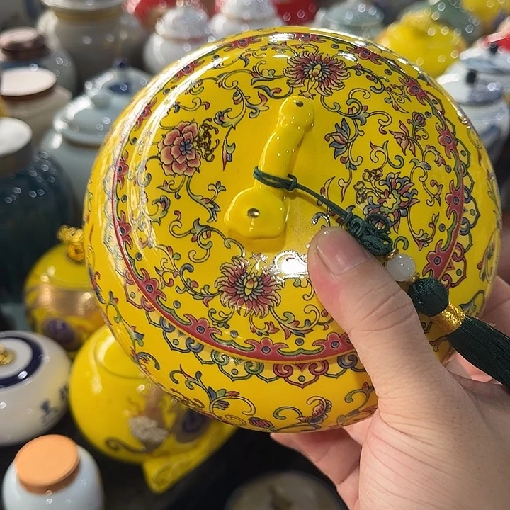 摆件陶瓷茶叶罐密封罐家用摆件