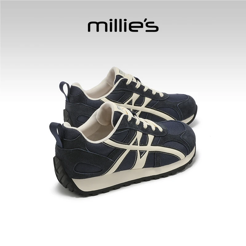 millies妙丽复古德训鞋女2025秋季新款厚底增高运动休闲鞋阿甘鞋