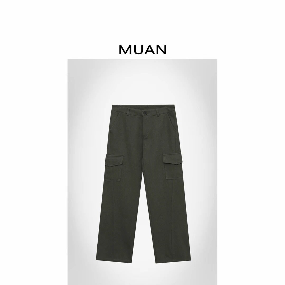木岸MUAN：《态度工装裤》定制100棉百搭工装美式长裤女CQ-YJ-23856