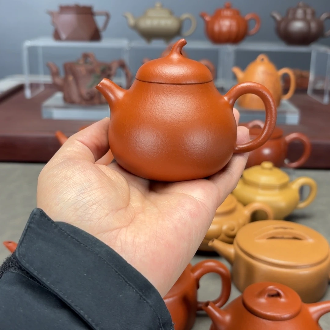 ****泳茶壶紫砂茄瓜160CC朱泥