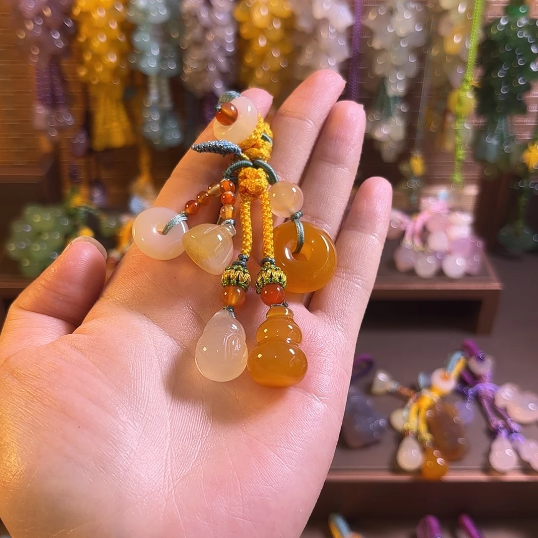 玛瑙/玉髓未镶嵌车挂钥匙扣