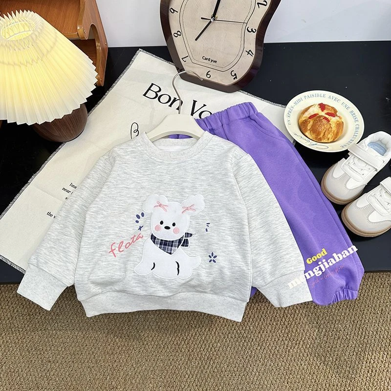 童装秋装套装新款女童2025洋气日常女宝宝休闲时尚潮流卫衣两件套