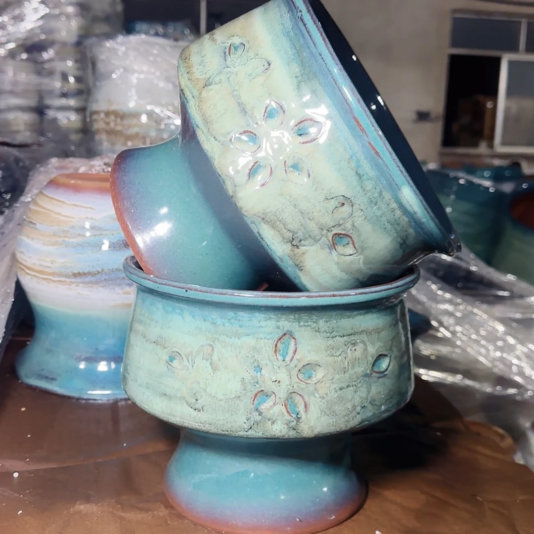 紫砂花盆高17口21