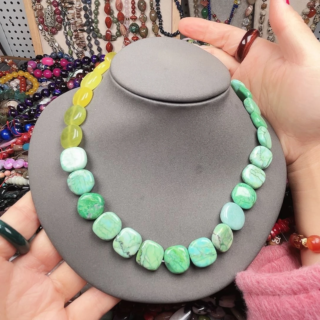 玛瑙/玉髓未镶嵌珠宝半成品松石加柠檬玉