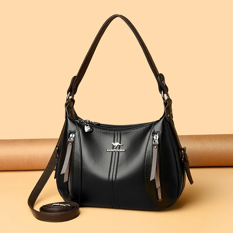 袋鼠蔓蔓雅源女包新款斜挎包女休闲单肩包女士大气百搭软皮腋下包