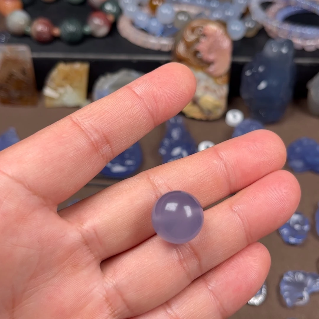 玛瑙/玉髓未镶嵌项链蓝玛瑙珠子