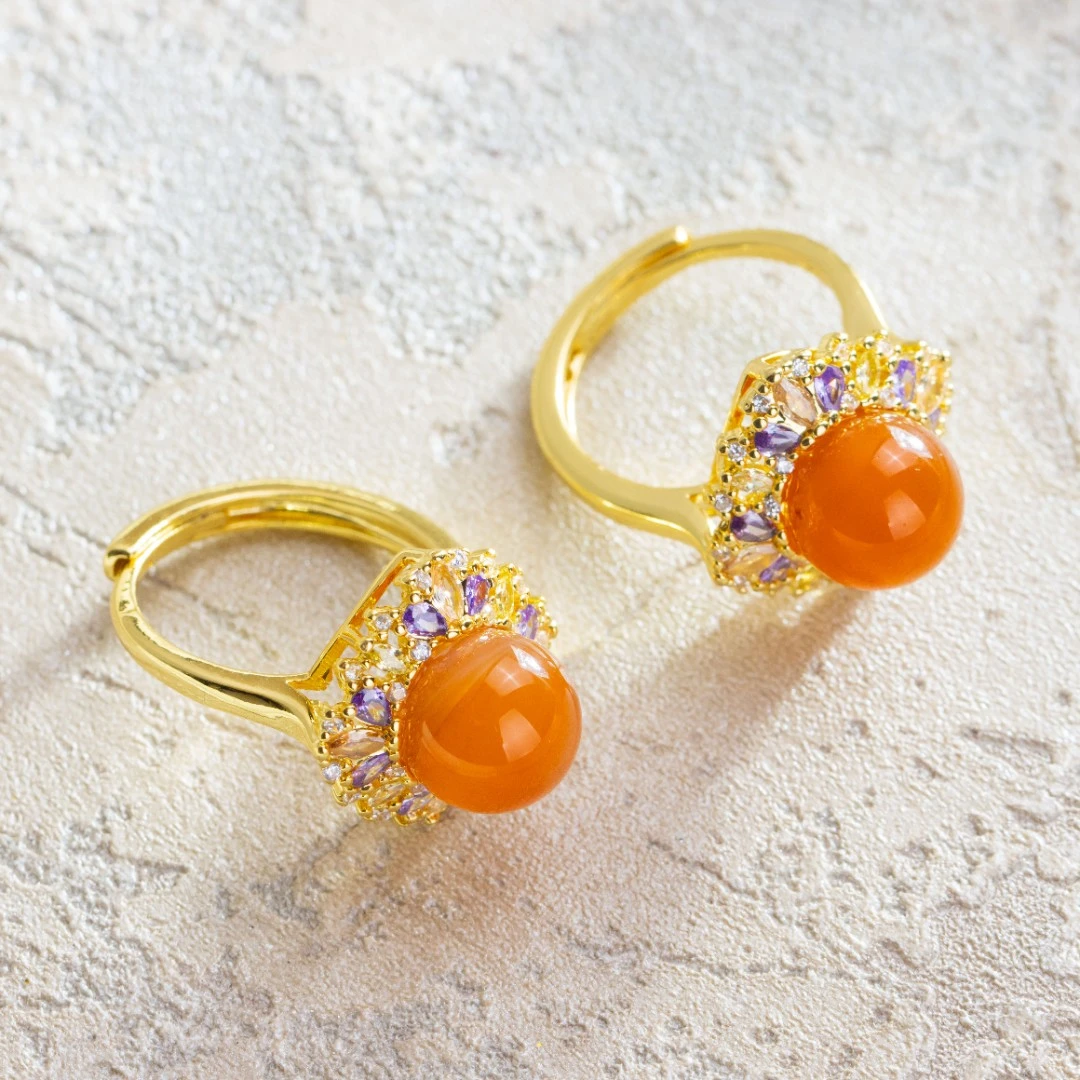 南红圆蛋面戒指（多样性发货发其一）