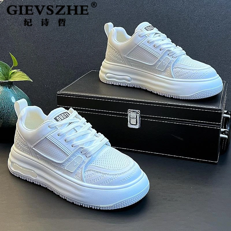 纪诗哲夏季透气轻便低帮板鞋男时尚百搭休闲鞋增高耐磨简约小白鞋