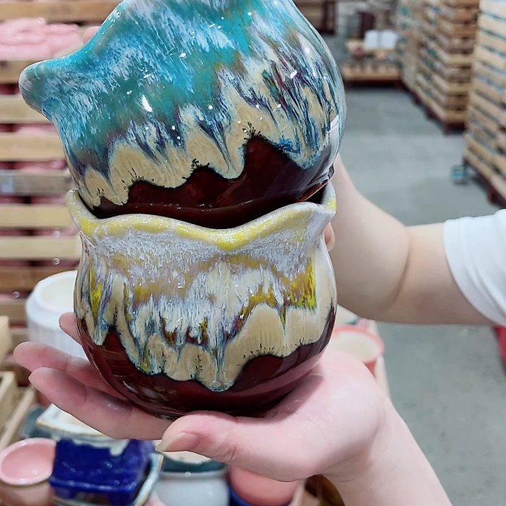 有孔，凑10元包邮陶瓷花盆发货！