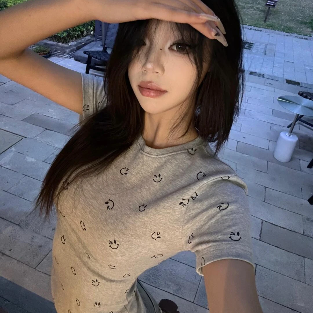 女夏季纯欲风褶皱修身纯欲ins上衣辣妹高街设计感正肩方领短袖T恤