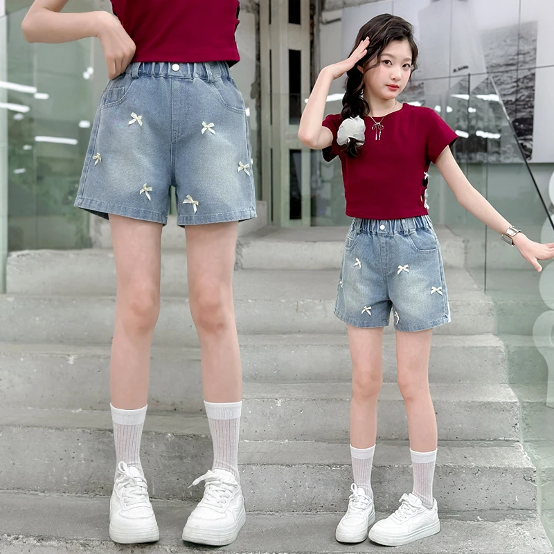 女童裤子夏季薄款儿童牛仔裤夏天短裤外穿洋气夏款中大童夏装新款