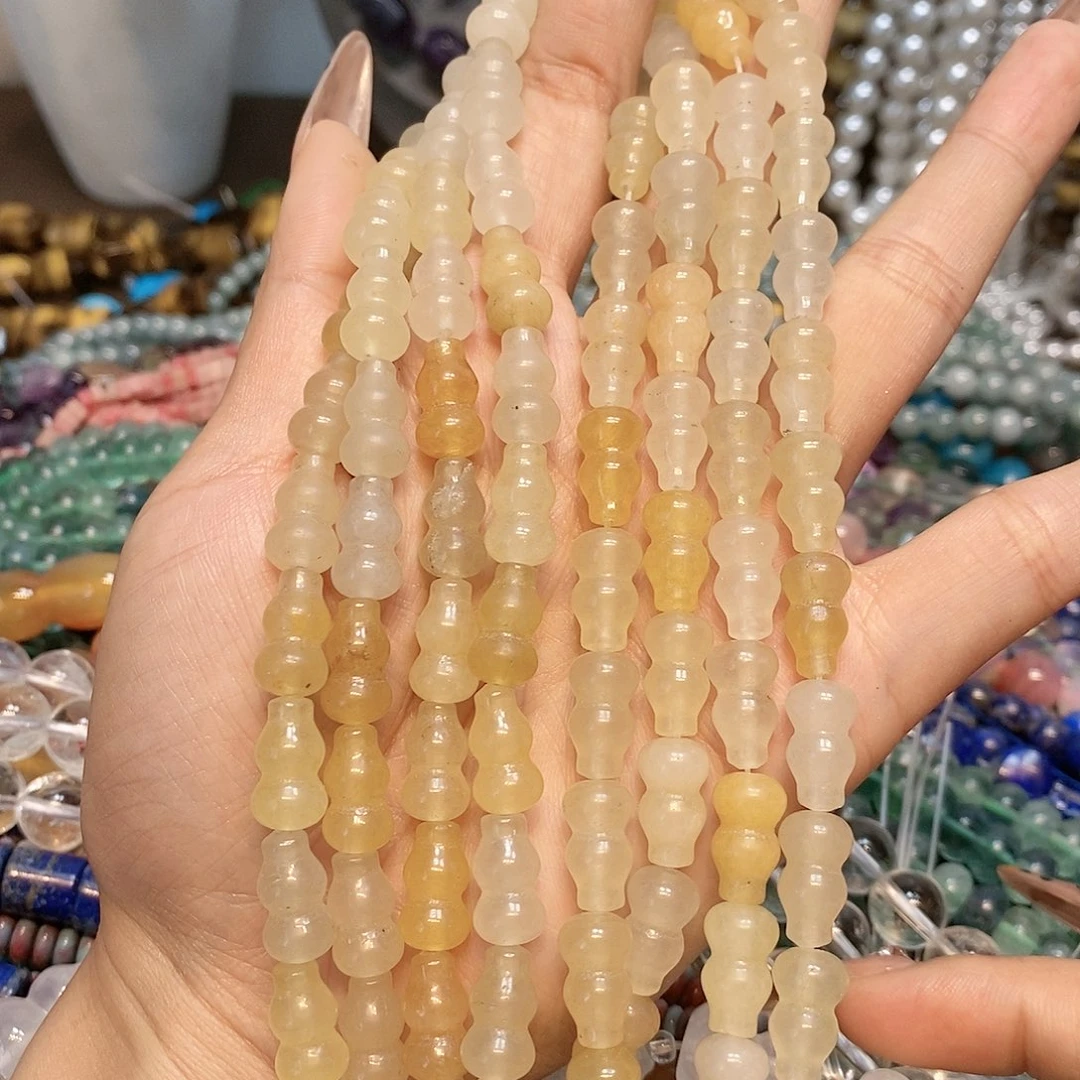 玛瑙/玉髓散珠天然金丝玉葫芦8mm一条