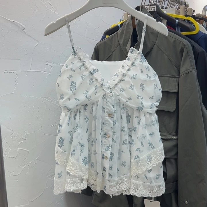 棉杭州新款 碎花吊带M