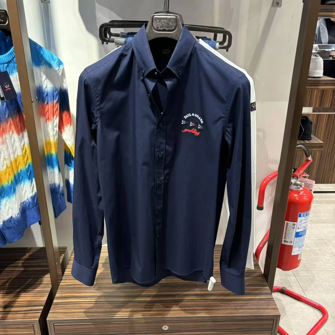保鲨 不退换 藏青色刺绣logo衬衣 下单联系客服