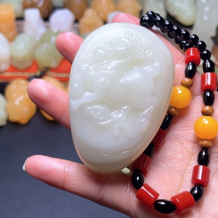 石材方解石手把件