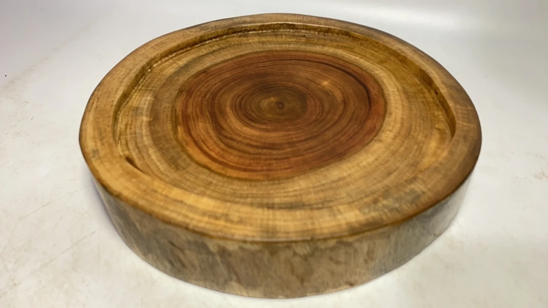 精品香樟木收纳盘花纹清晰直径20.6× 19.6 ×4厘米，