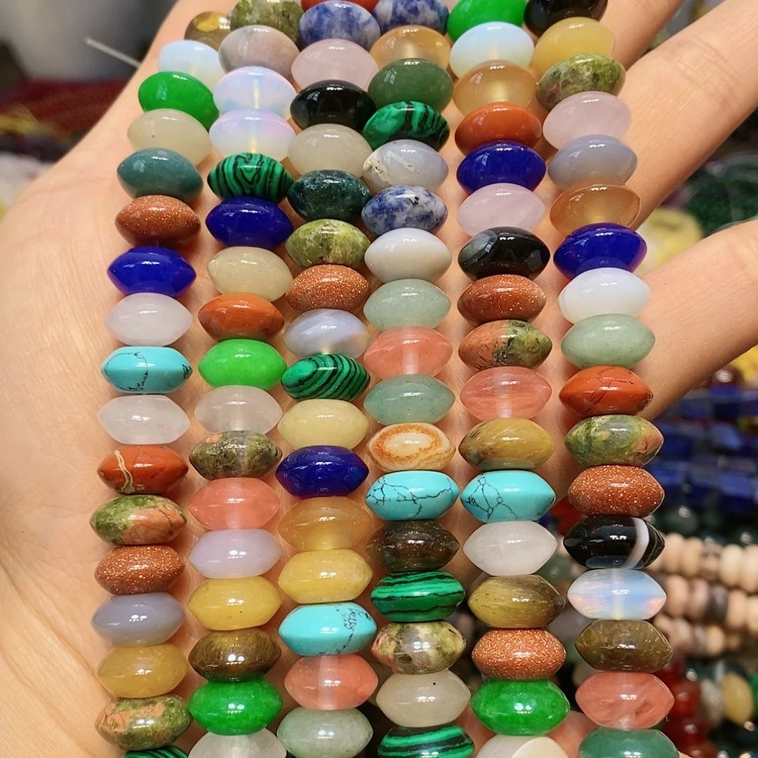 散珠玛瑙/玉髓12mm飞碟多宝算盘短条