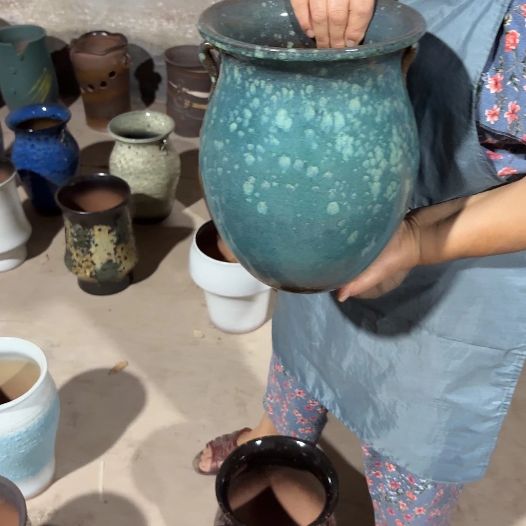 紫砂花盆口21高28