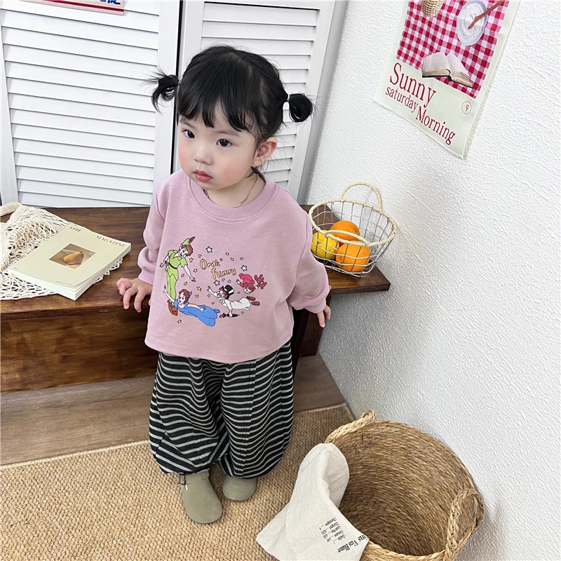 【小仙女】Q2599TZ卫衣条纹裤两件套鱼子酱品牌女童童装