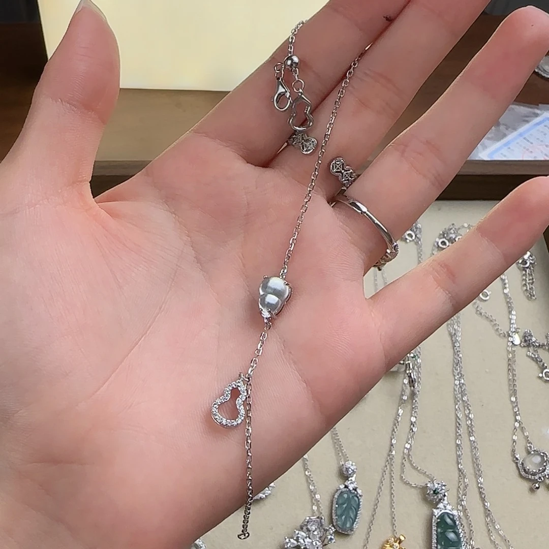 阿***呆银S925镶嵌手链石英质玉