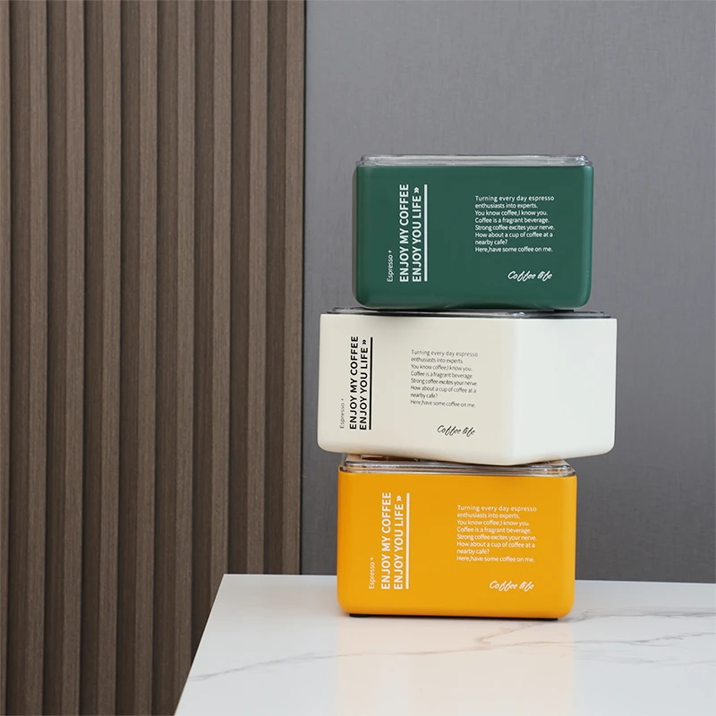 家用简约意式咖啡敲渣盒三色小渣盒多色实木外壳ABS内胆渣盒