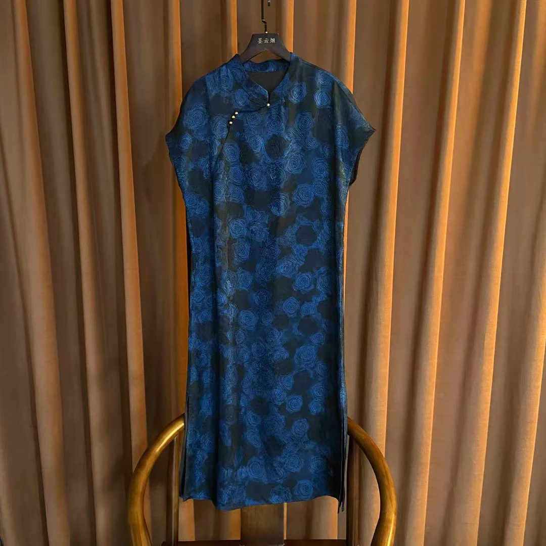 【江南】气质立领新中式时尚国风复古连衣裙女装2025夏季新款长裙