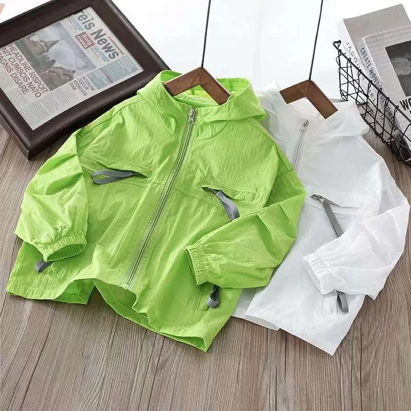 男童夏季防晒服中大童时尚潮流外套2025新款男孩连帽防晒服外套