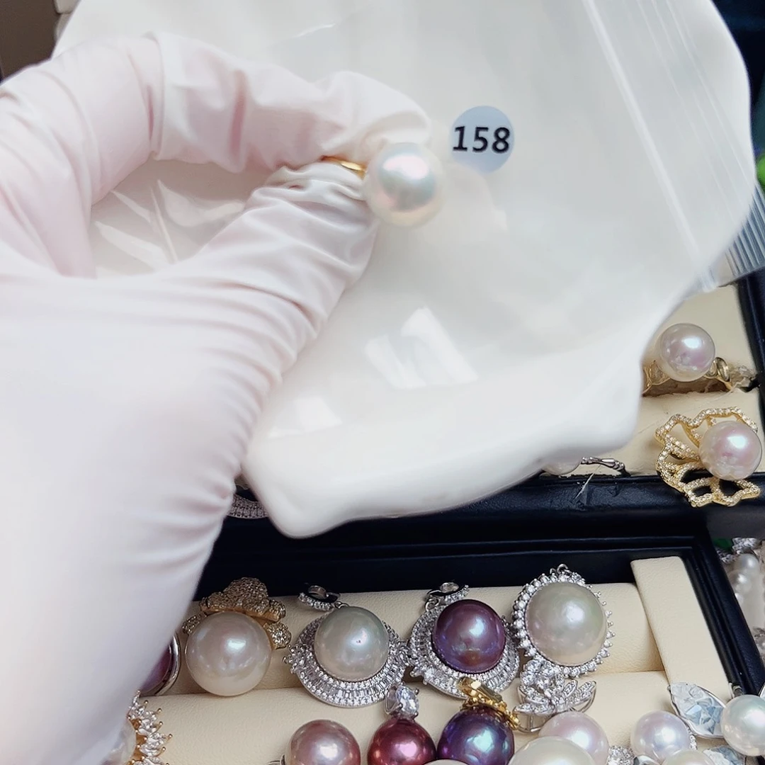 银S925镶嵌淡水珍珠耳饰