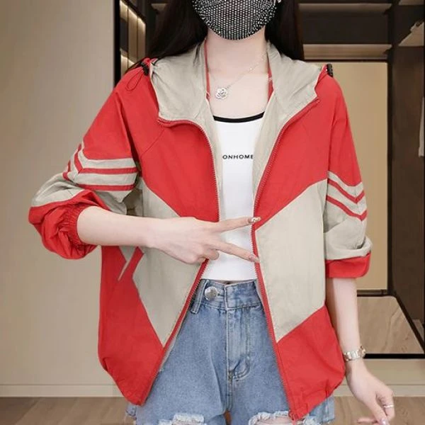 网红洋气炸街短外套女高级感撞色防晒衣夏季新款流行时尚长袖开衫