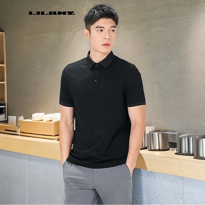 利郎【伊力特】高弹力男士夏季商务翻领时尚短TPOLO衫冰感24XTX108