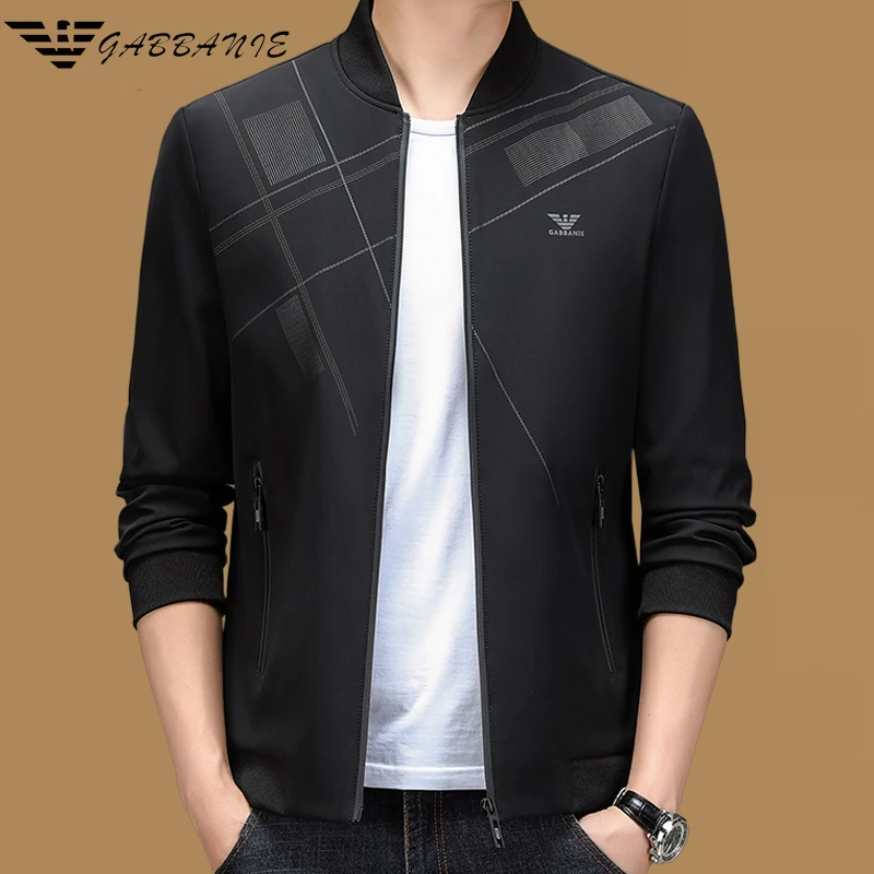 意大利休闲棒球领夹克男春秋季薄款时尚潮流男士立领行政茄克外套