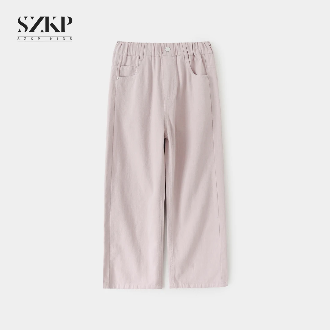 【SZKP】松紧腰宽松直筒裤女童春季中大童儿童百搭休闲裤JMKC550377