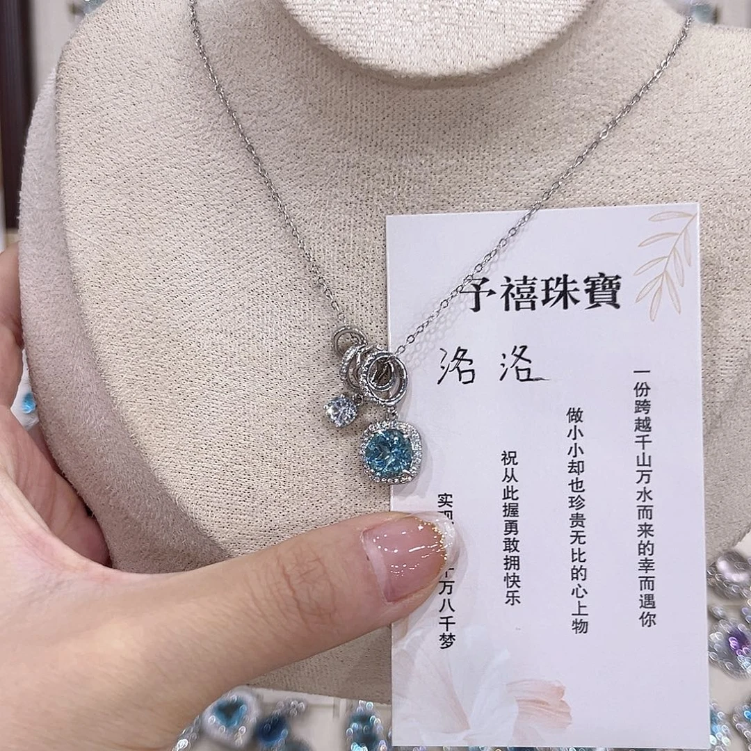 洛***洛蛇纹石玉银S925镶嵌颈饰