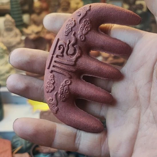 泥塑药香红麝香方香梳一把微瑕