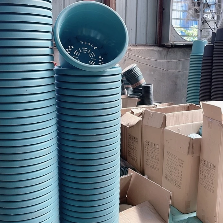 瑕疵四季盆3号浅蓝色串色发10个口径21高度18