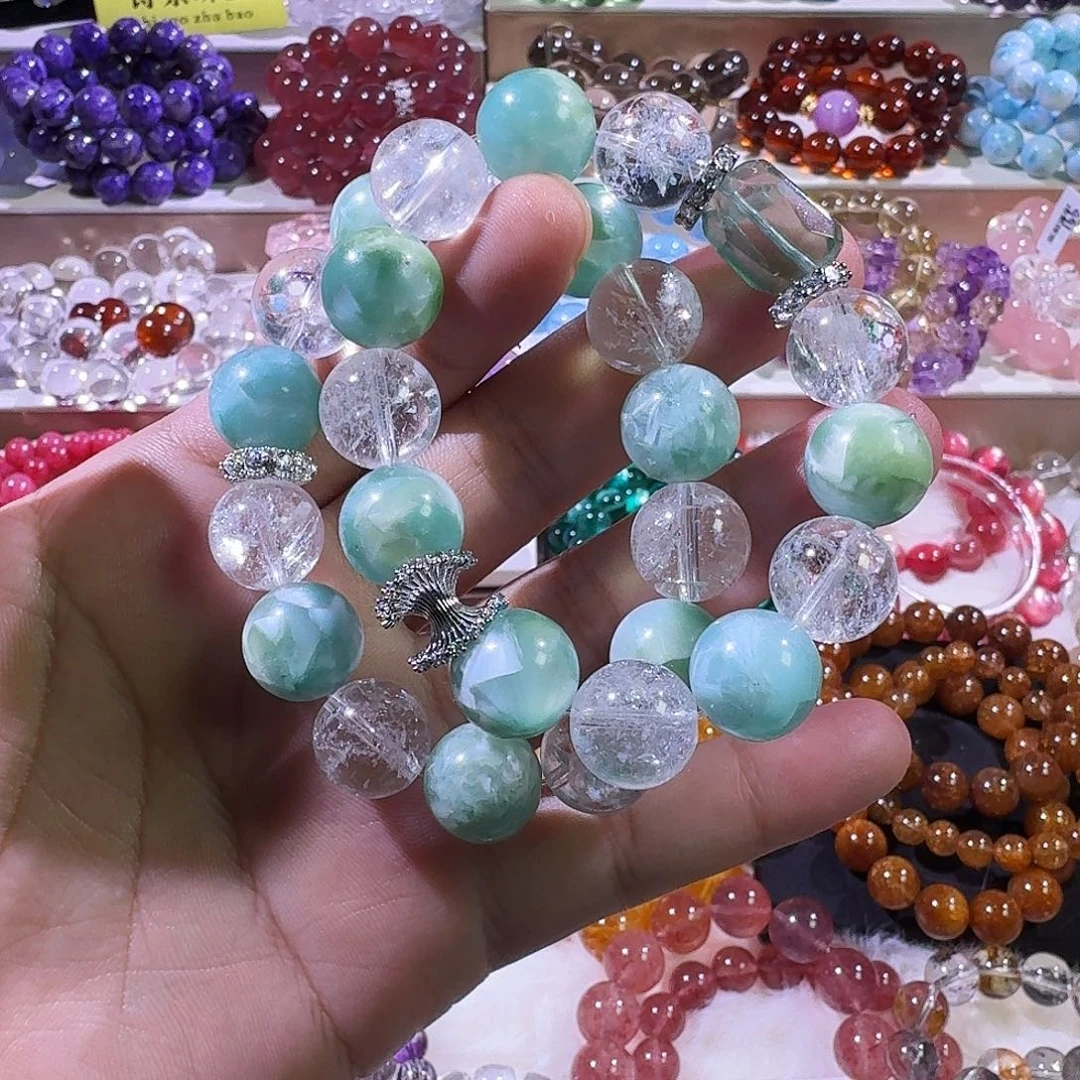 手链水晶未镶嵌白水晶DIY手串14mm多样性发一