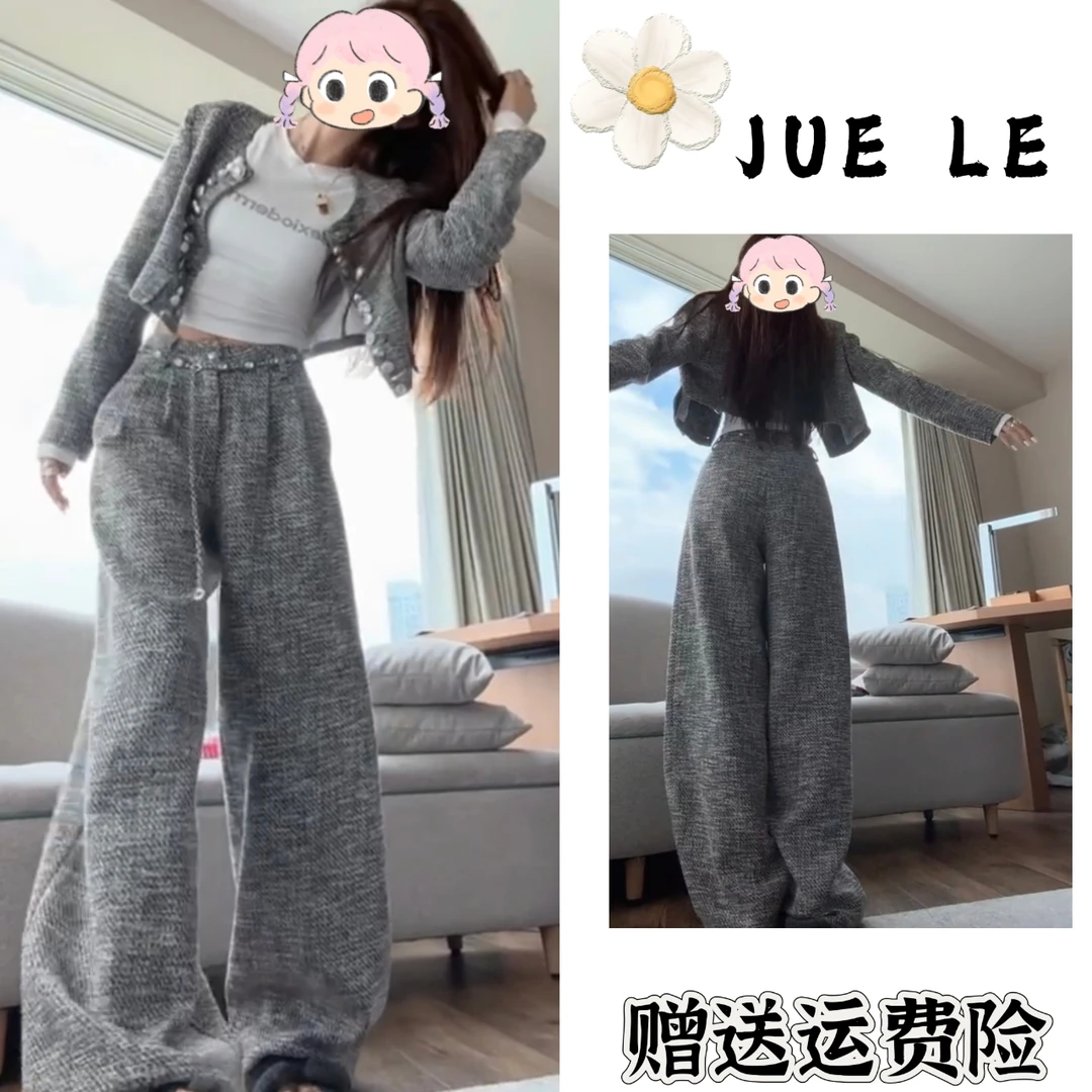 2025秋季新款时尚显瘦气质女士网红洋气两件套百搭款D22033