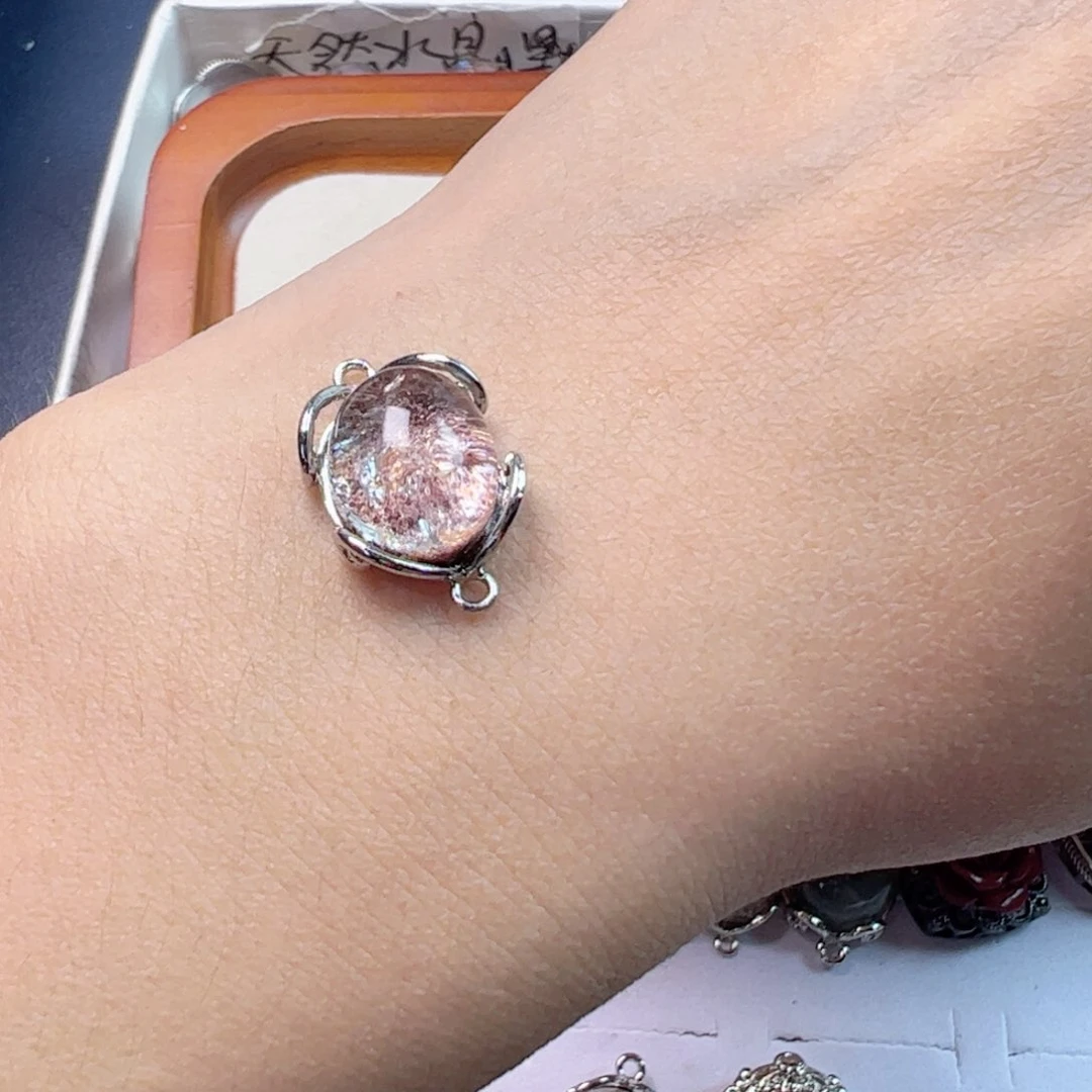 纤***～水晶手链银S800镀金镶嵌