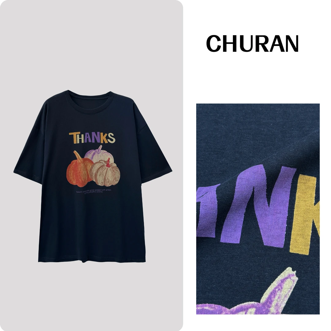 U.V.Y新款印花短袖T恤休闲简约外穿时尚百搭显瘦宽松上衣女