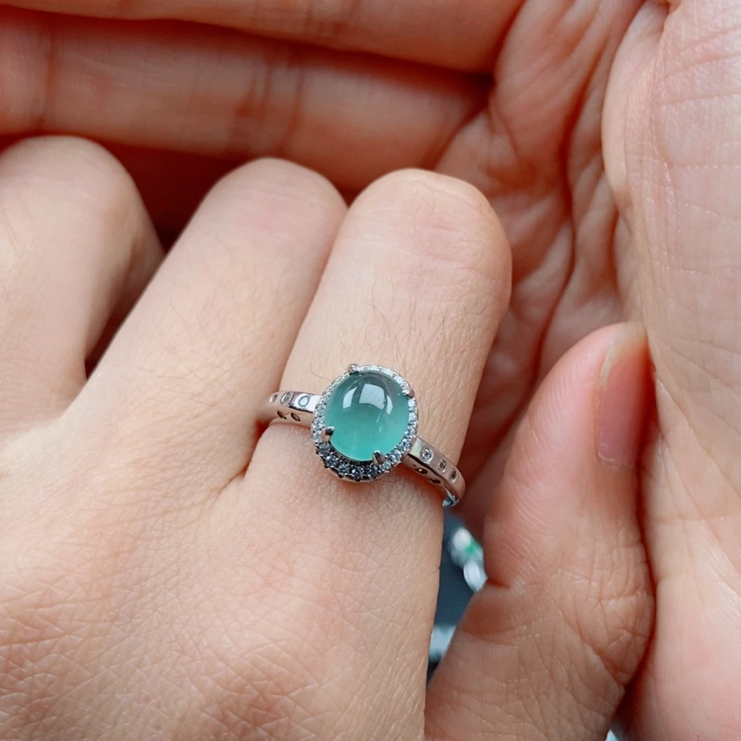 张***民翡翠银S925镶嵌耳饰翡翠首饰