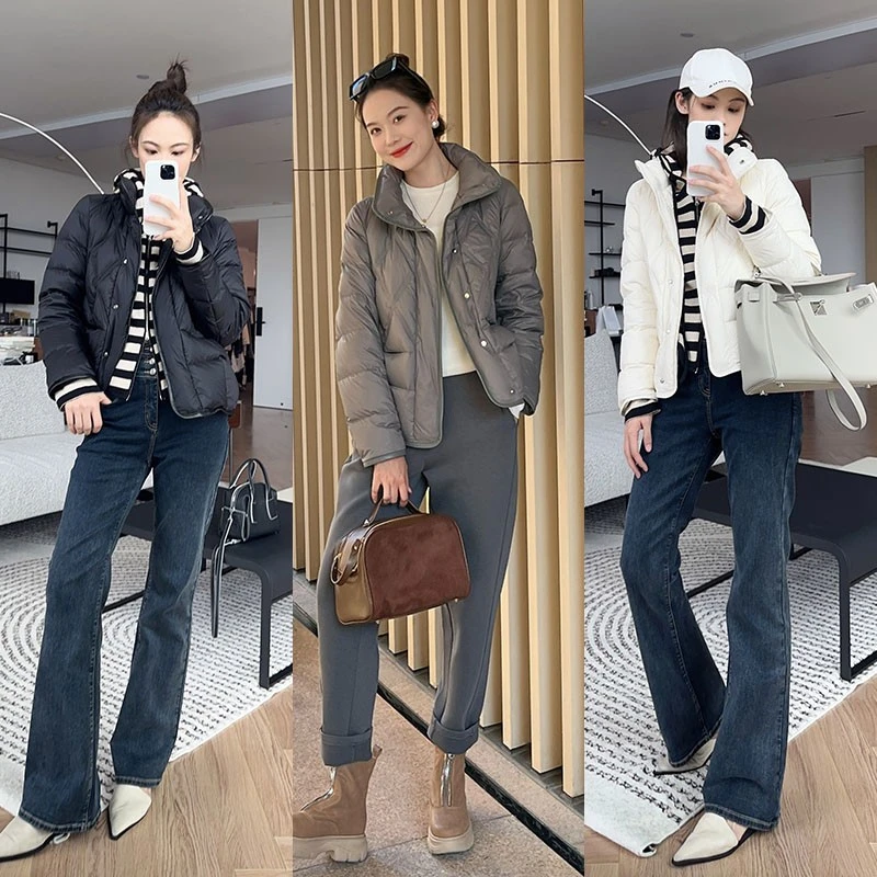 美洋MEIYANG【特价捡漏】简爱鹅绒服 立领绗缝休闲羽绒服外套