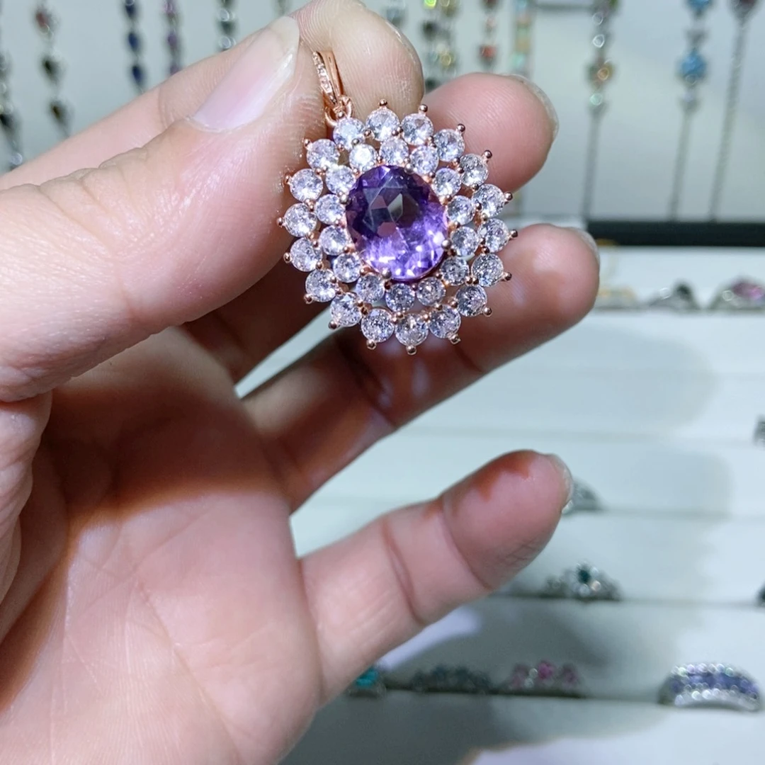 绿水晶戒指银S925镶嵌