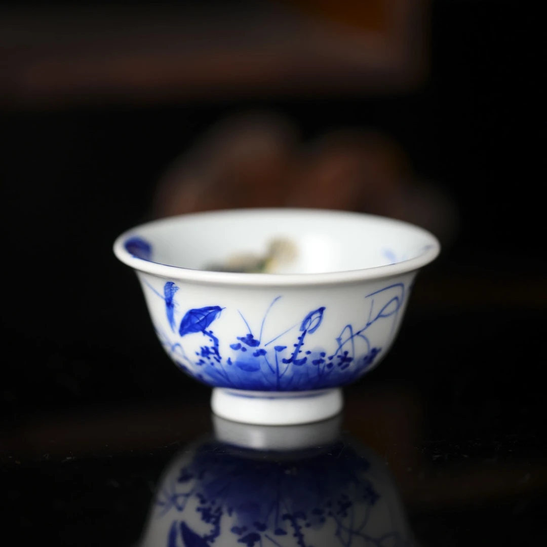 MSTG24达观紫器【小桥窑】联名款和为贵压手杯 75ml 景德瓷器 一壶