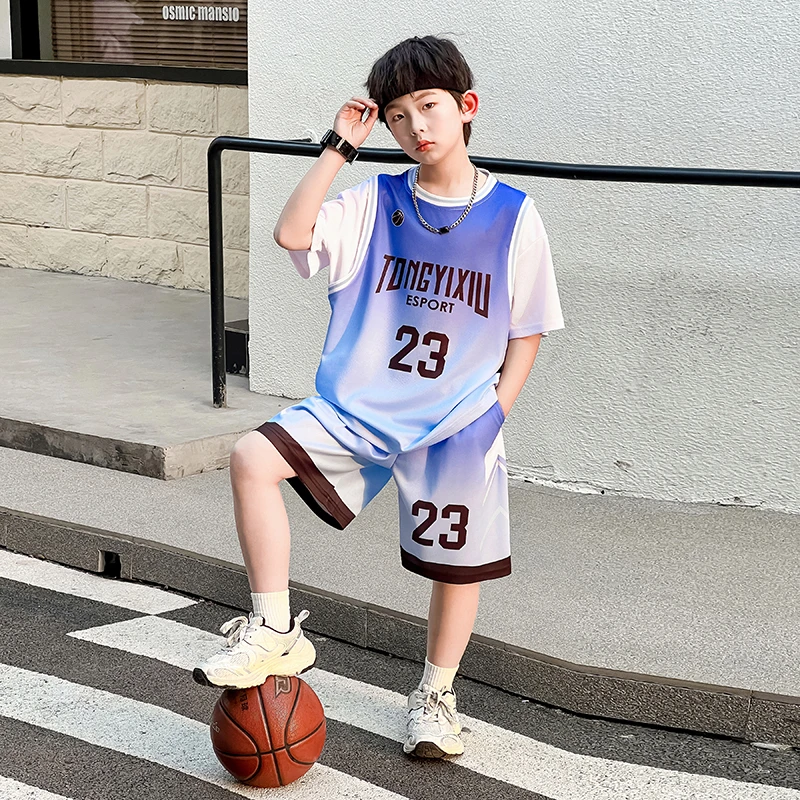 男童夏季篮球服套装新款中大童短袖运动速干衣两件套儿童球衣2611