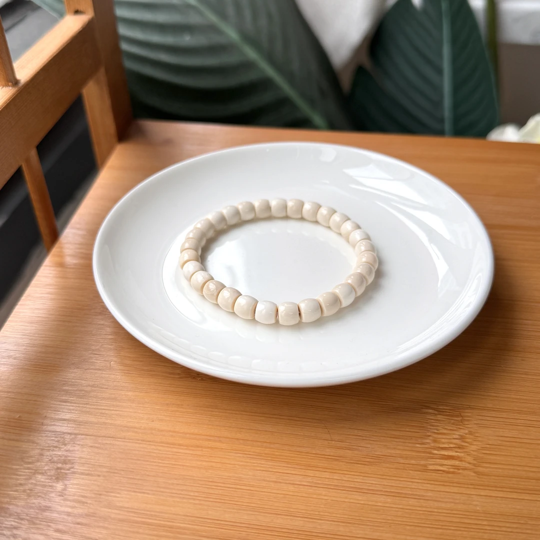 【珠宝厂长】约7*6mm猛犸牙精工直切手串